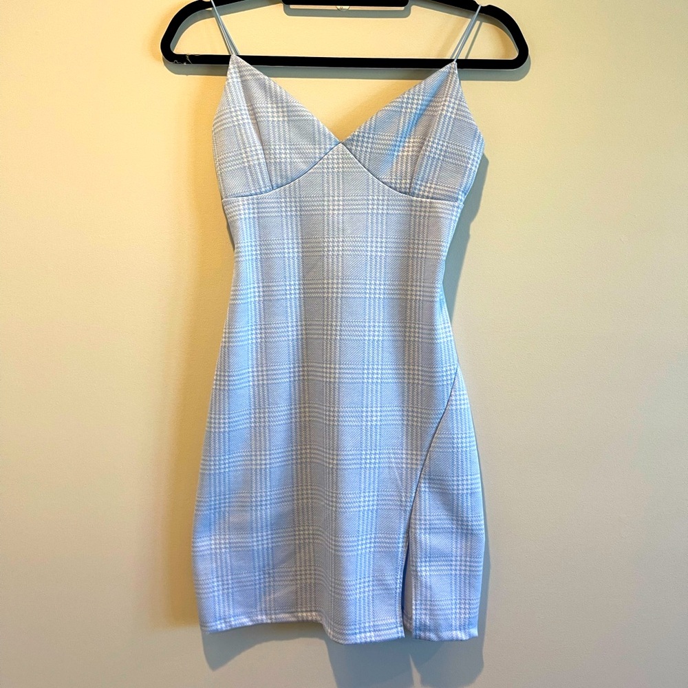 Windsor Blue Plaid Mini Dress